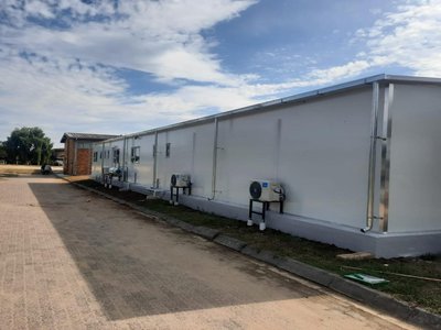 Prefab office building by East Rand Containers for modern and flexible workspace solutions.
